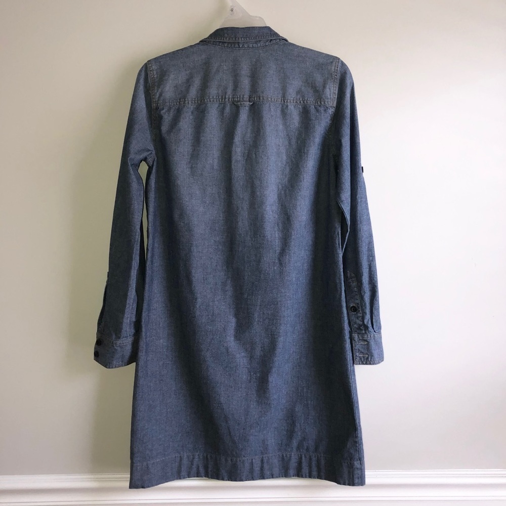 JCrew classic roll tab sleeve denim dress - Picture 6 of 7